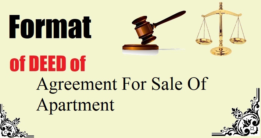 Agreement For Sale Of Apartment Deed Format