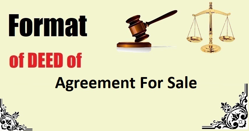 Agreement For Sale Deed Format